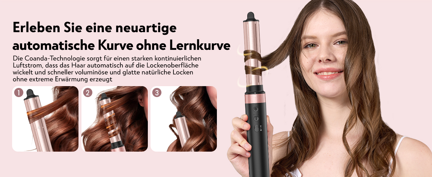 Slopehill Airstyler 5 в 1: Фен-щітка, випрямляч, плойка, для об'єму та укладання волосся (Чорний)