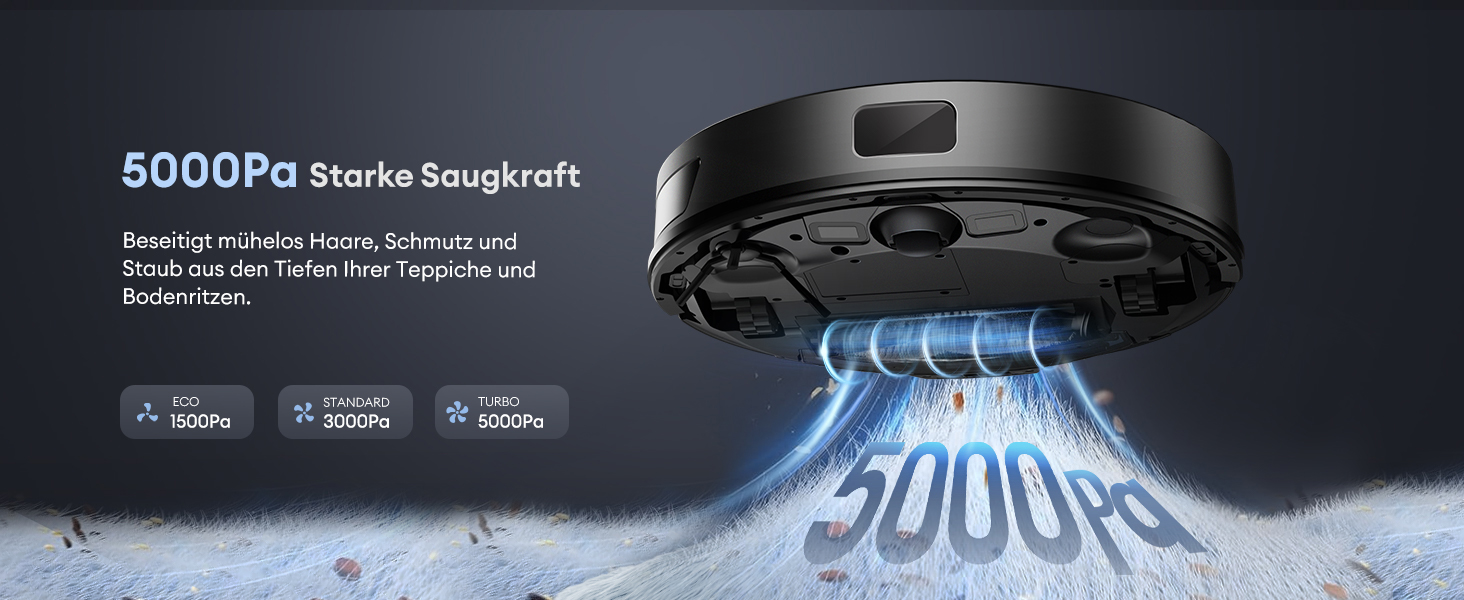 Робот-пилосос Ultenic T10 Lite з функцією миття, LiDAR-навігація, 5000Pa потужність всмоктування, 180 хвилин роботи, для шерсті тварин, килимів та твердих підлог