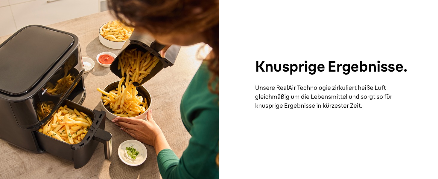 Фритюрниця повітряна Braun MultiFry 3 HF 3030, 4.3 л, 1500 Вт, цифрове керування, 8 програм, чорна