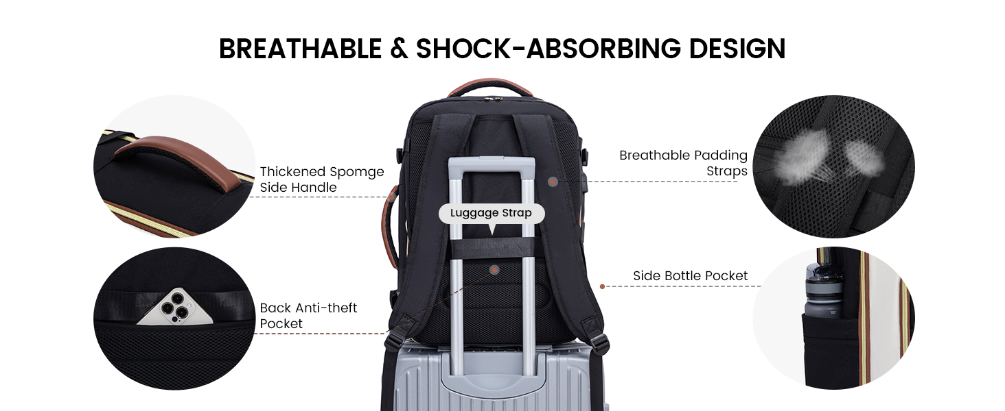 Рюкзак LOVEVOOK для ручної поклажі 40L: жіночий, для подорожей, з відділенням для ноутбука 17.3