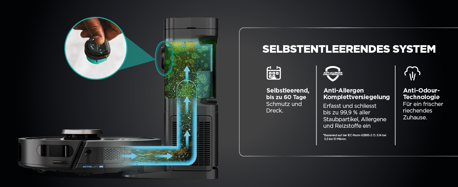 Робот-пилосос Shark PowerDetect 2-в-1 з функцією миття, самостійне очищення на 60 днів, LiDAR-навігація, NeverStuck, керування через додаток, RV2800ZEEU, чорний