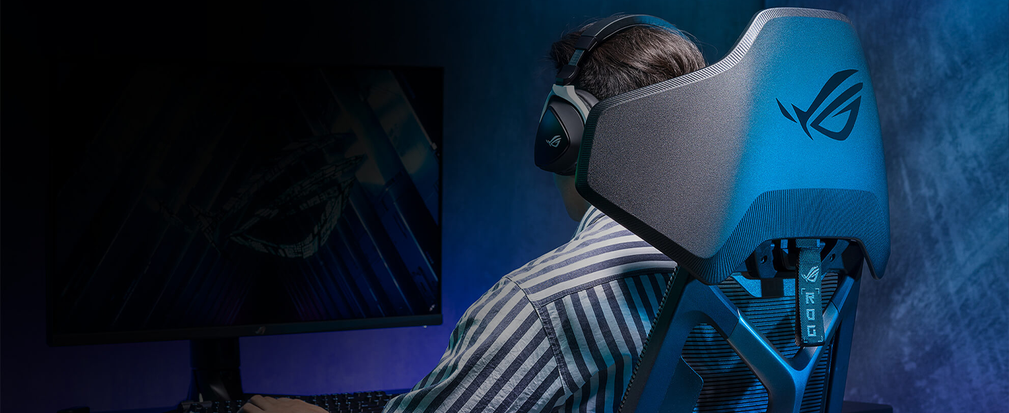 Ігровий крісло ASUS ROG Destrier Ergo (чорний) з регульованими підлокітниками та підтримкою попереку