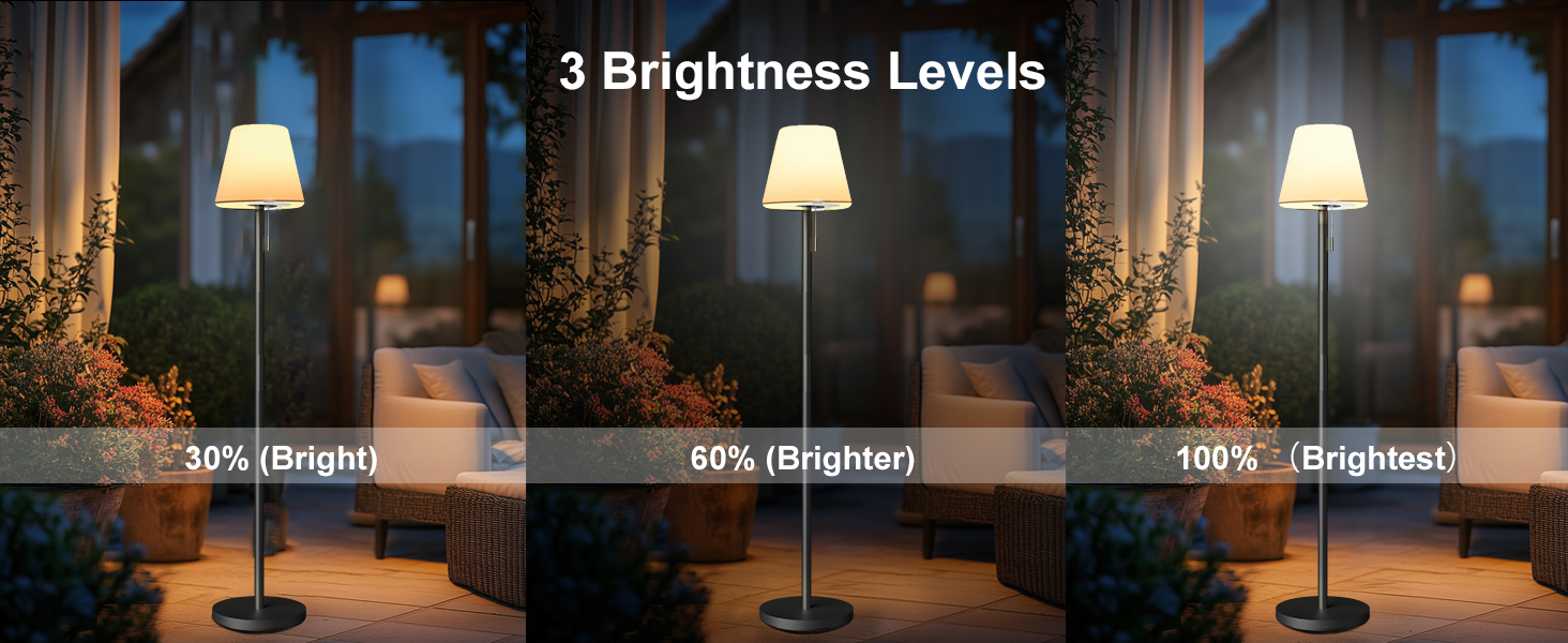 Сонячна LED стійка лампа для вулиці з акумулятором, димуванням, теплим білим та RGB світлом, з датчиком світла, водонепроникна для тераси