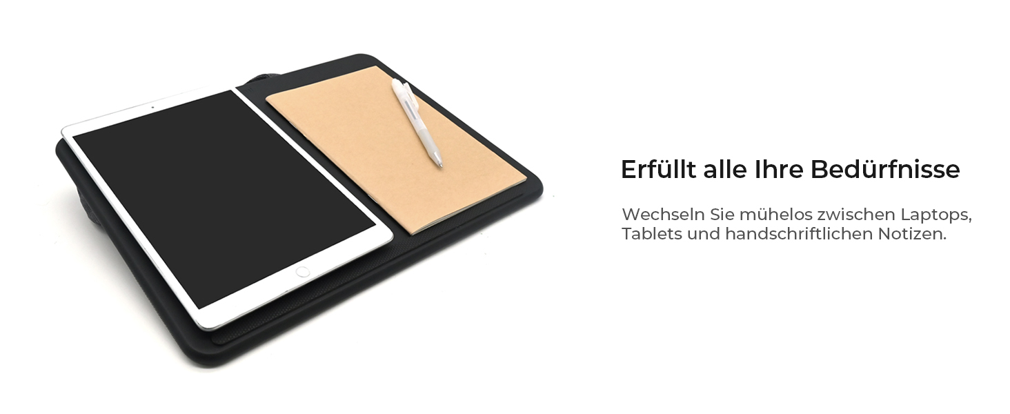 Підставка для ноутбука на коліна, подушка-стільниця для дому, офісу, ліжка/дивану/софи, для ноутбуків до 17 дюймів, планшетів, 30.5 x 57 x 4.5 см, (Mittel – PU)