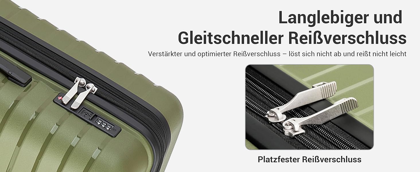Чемодан KONO середнього розміру з жорсткою обшивкою, PP, з 4 колесами, розширюваний, легкий, з тримачем для напоїв та TSA замком (Зелений, L)