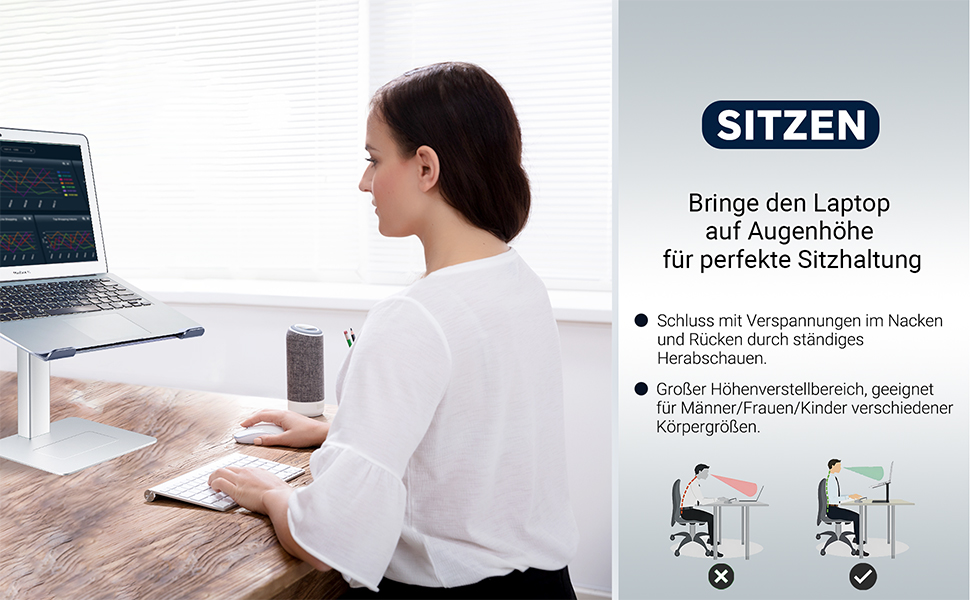 Регульований підставка для ноутбука, стіл-трансформер, для MacBook та ноутбуків 13-16.5