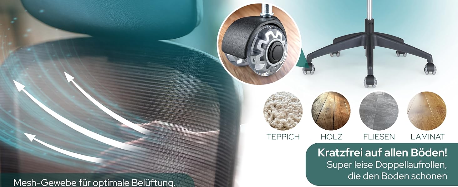 Ергономічне крісло Schekka® для офісу - переможець тестів. Індивідуальне регулювання, підтримка попереку, 3D підлокітники, дихаюча сітка. Макс. вага 150 кг, чорний колір, без підголівника.