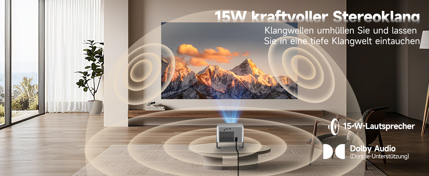 Проєктор Magcubic HY350GT 4K Smart Beamer, Full HD 1080P, 650 ANSI люмен, Автофокус, Автоматична корекція трапеції, Динаміки Dolby Audio 15W, WiFi 5, Bluetooth 5.1, Поворот на 180°, Колір: Сірий