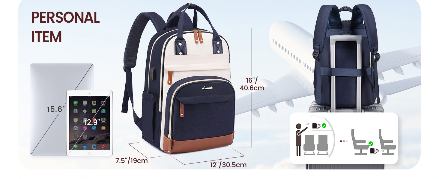 LOVEVOOK Рюкзак для жінок з відділенням для ноутбука 15.6 дюймів, шкільний рюкзак для дівчаток та підлітків, водонепроникний, анти-крадіжка, для школи, подорожей, роботи, легкий, з PU-матеріалу, кольори: бежевий, темно-синій, коричневий