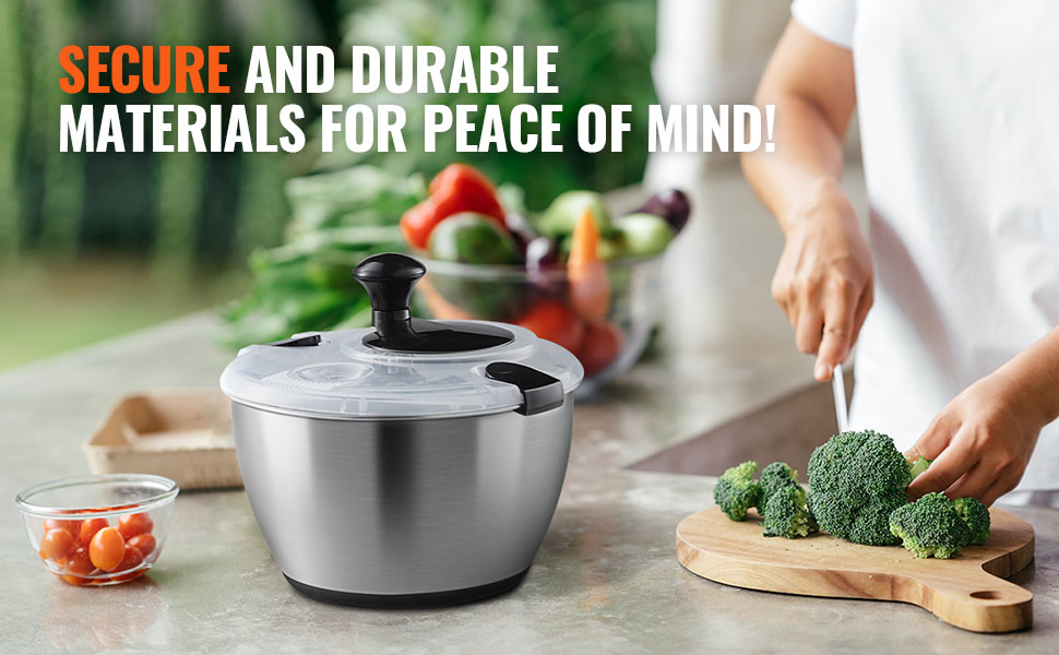 Швидка салатниця VEVOR TF901S з нержавіючої сталі SUS304, 4.5L