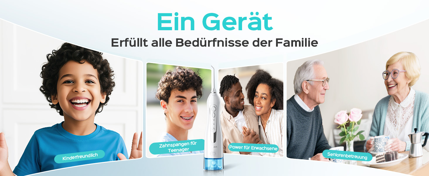 Бездротовий портативний душ COSLUS: 300 мл, IPX7, 5 насадок, для інтенсивного очищення та догляду за порожниною рота, ідеальний для подорожей