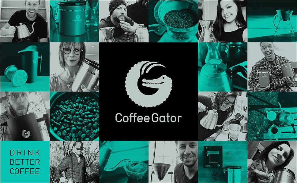 Кавова каністра Coffee Gator з індикатором дати, клапаном викиду CO2 і ковшем, 2 упаковки сірого/нержавіючої сталі зі знижкою (середній, Помаранчевий)