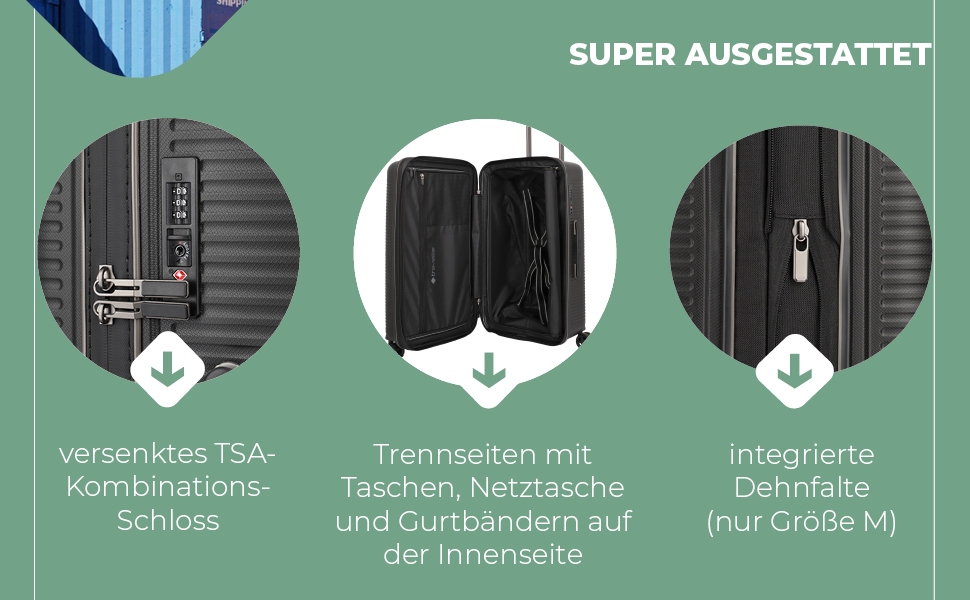 Набір валіз Travelite Roomer: 2 шт. (L/M), чорний, з TSA замком, розширювані