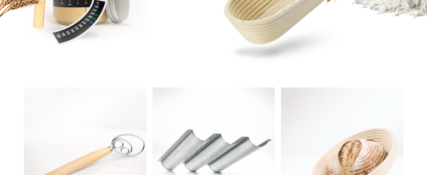 Набір для випікання хліба: корзина для бродіння, набір для закваски та аксесуари | корзина з ротангу 25 см, аксесуари для закваски, датський вінчик | набір для випікання хліба