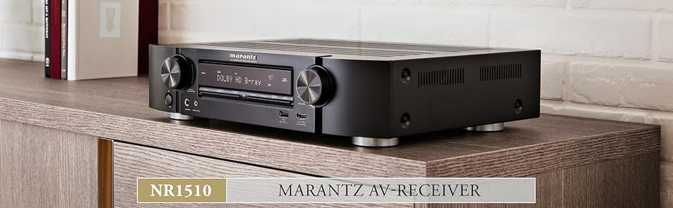 Ресивер Marantz NR1510, 5.2-канальний, HEOS, AirPlay 2, Bluetooth, Alexa, 6 HDMI, сріблясто-золотий