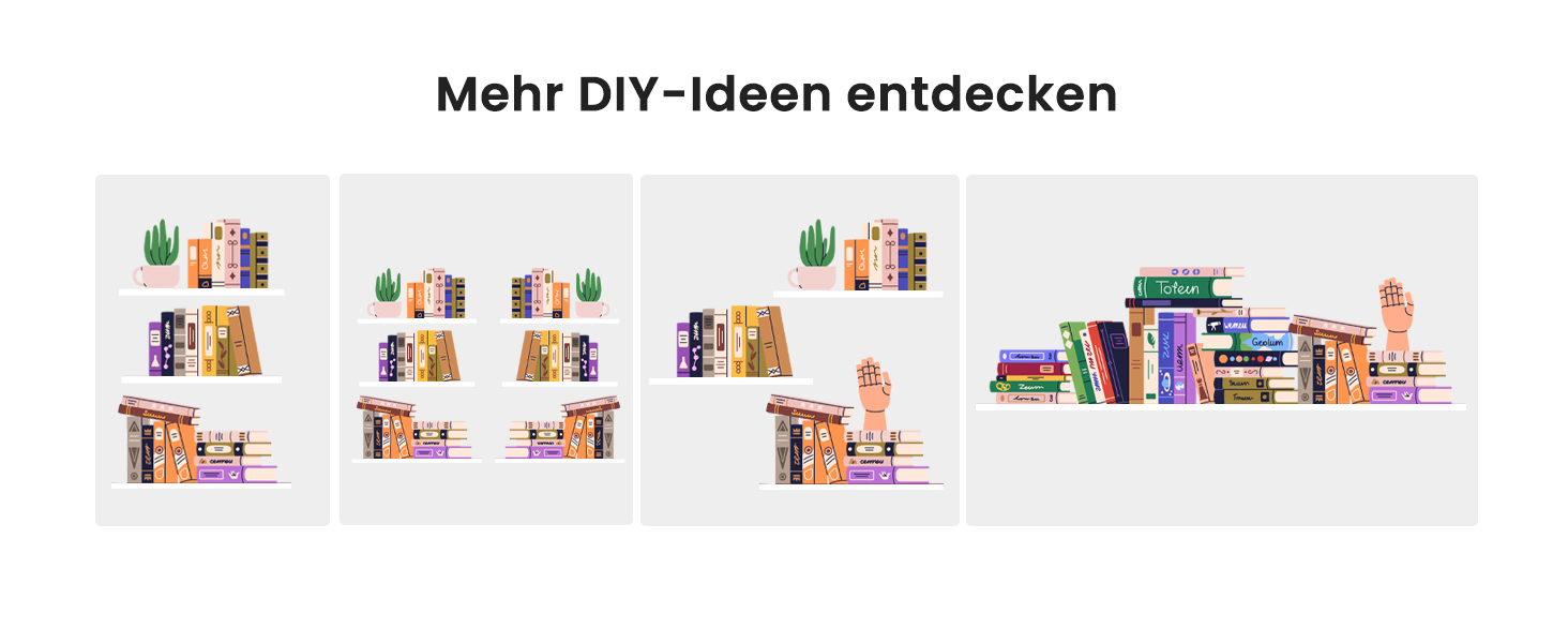 Набір плаваючих полиць Wandregal білі 40 см (3 шт) для спальні, кухні, офісу, вітальні - сучасний декор