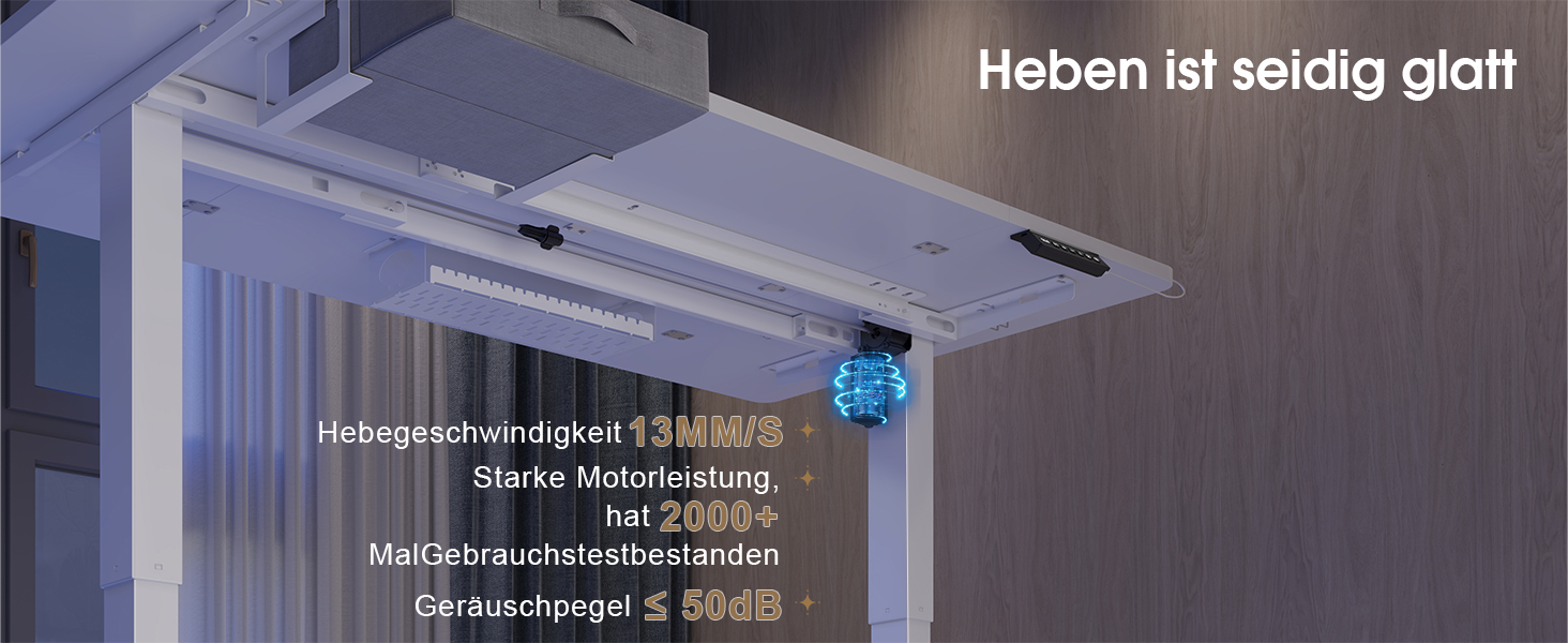 Регульований стіл Devoko 160x80 см з ящиками, USB-порт, органайзер для кабелів, стоячий стіл з пам'яттю, білий