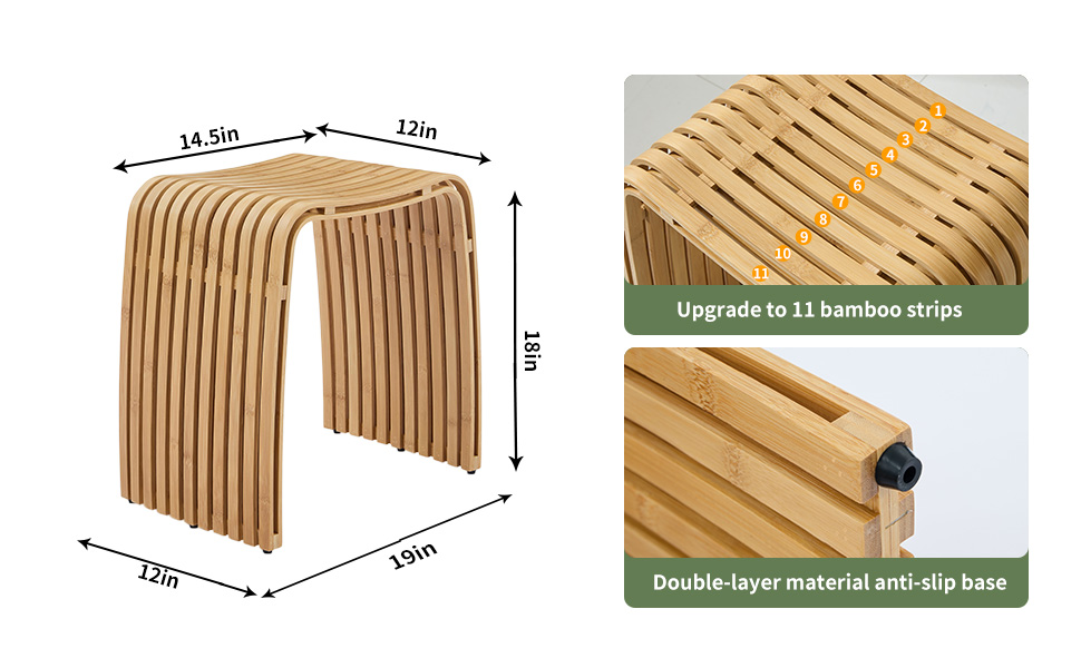 Пуф Bambushocker: багатофункціональний, без монтажу, для ванної, вітальні, спальні, робочого кабінету, їдальні