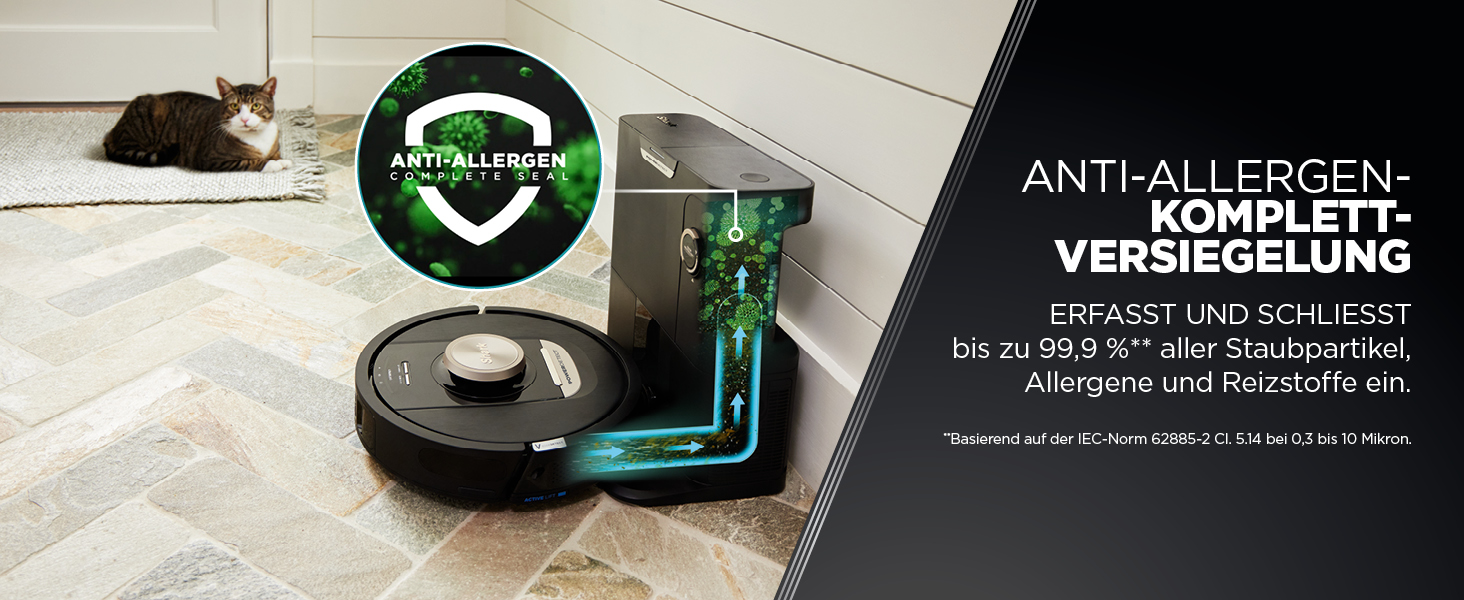 Робот-пилосос Shark PowerDetect 2-в-1 з функцією миття, самостійне очищення на 60 днів, LiDAR-навігація, NeverStuck, керування через додаток, RV2800ZEEU, чорний