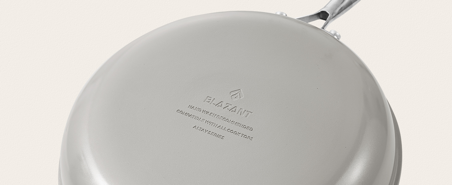 Набір сковорідок BLAZANT Induktion: антипригарне покриття, 20+24+28 см, для всіх плит, PTFE-free, сумісний з духовкою, можна мити в посудомийній машині, сірий