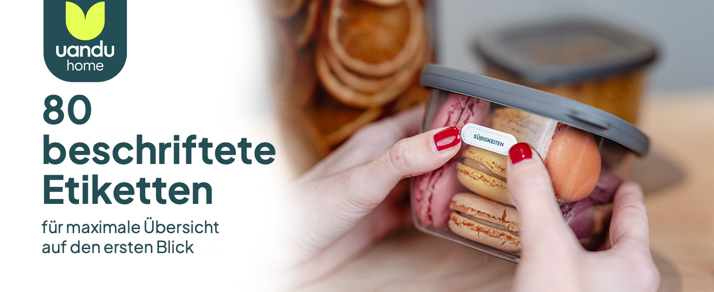 Набір контейнерів для зберігання Uandu 24 шт. з кришкою, герметичні | Контейнери для кухні, організація | Без BPA | Організатор для кухні | Для сухих продуктів, сірий мікс