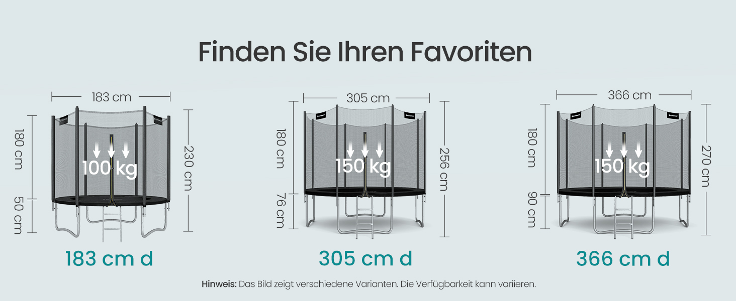 Батут SONGMICS вуличний Ø366 см з захисною сіткою, драбиною та м'якими стійками, чорний