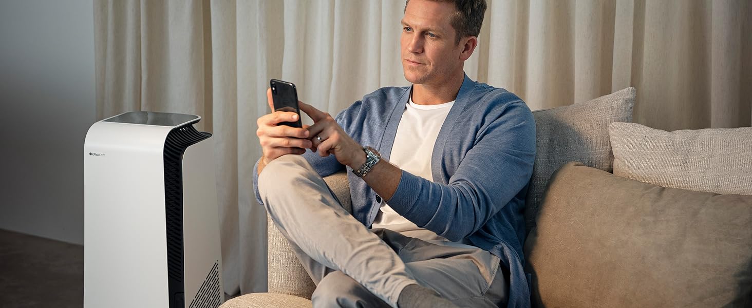 Повітряочисник Blueair HealthProtect 7470i для дому: 91 м², технологія GermShield, проти алергенів, вірусів, бактерій та пилу, білий