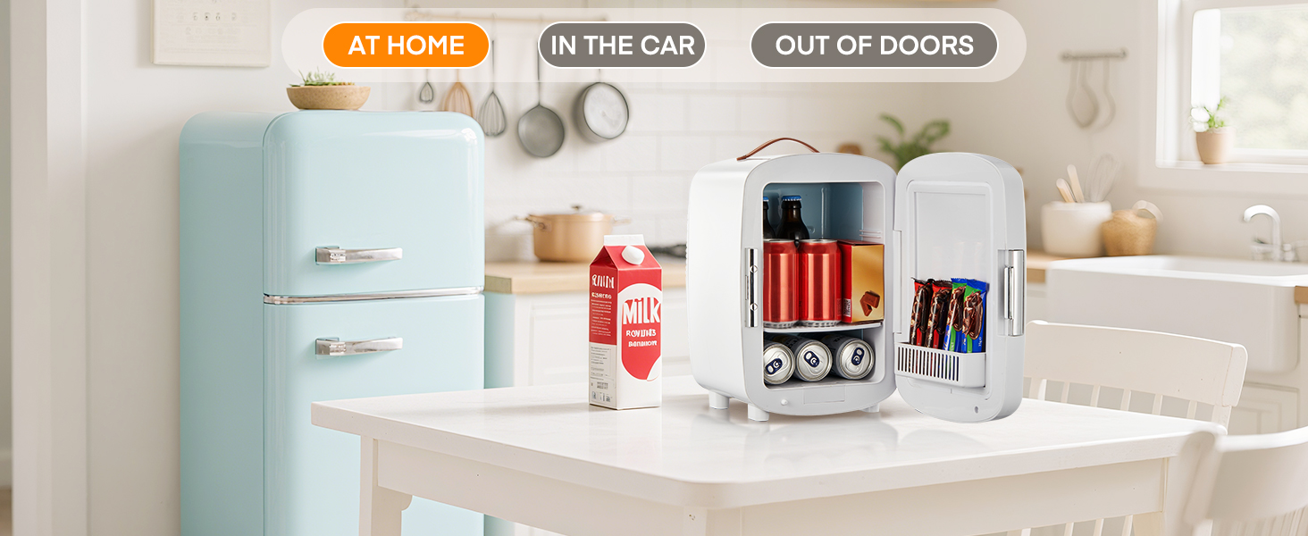 Міні холодильник FOHERE 10 л (12 банок), білий: для косметики, напоїв, авто, офісу