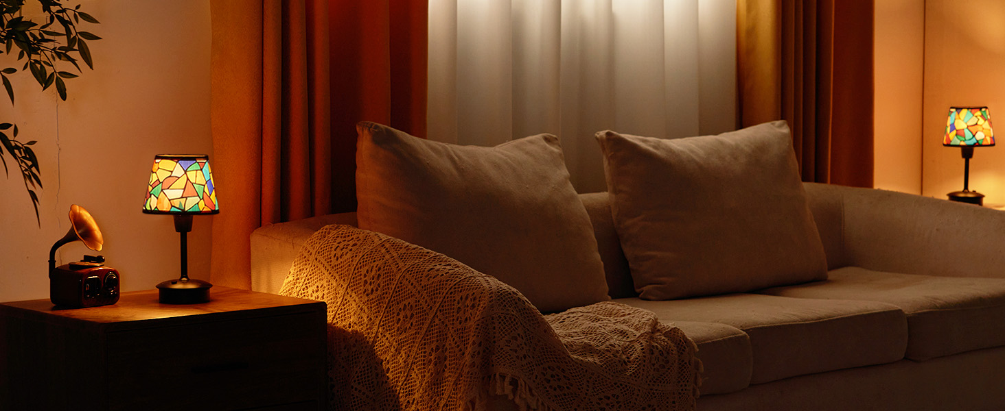 2 шт. Бездротові настільні лампи для обіднього столу з акумулятором 5200mAh, сенсорне регулювання яскравості, портативні лампи для ресторану, вітальні, спальні, бару, їдальні, нічники (багатобарвні, 2 шт.)