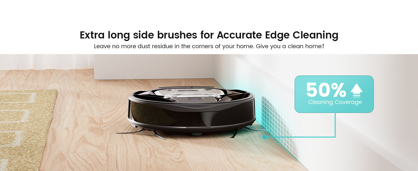 Робот-пилосос LEFANT M320 з вологою, 6000Pa, ущільнення, App/Alexa, чорний