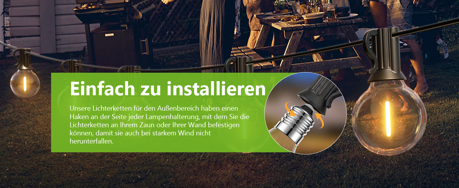 LED гірлянда вулична 45.7м 150 LED, 24V для саду, тераси, вечірок, декору