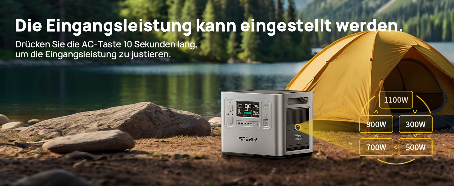 Портативна електростанція AFERIY 3840Wh з LiFePO4 акумулятором, USV, 3 виходи 3x230V AC (7200W пікова потужність), 2200W швидка зарядка, для кемпінгу та подорожей