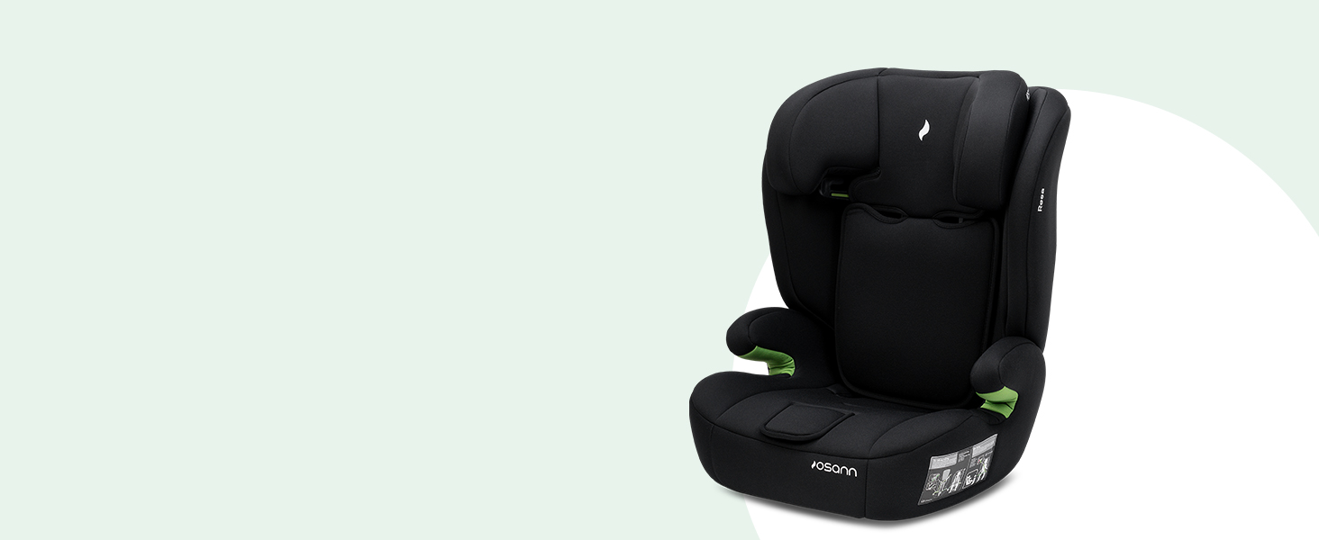 Автокрісло Osann Resa Kindersitz 76-150 см, i-Size, 1 рік+, без Isofix, 5-точкова система, регульований підголівник, чорний