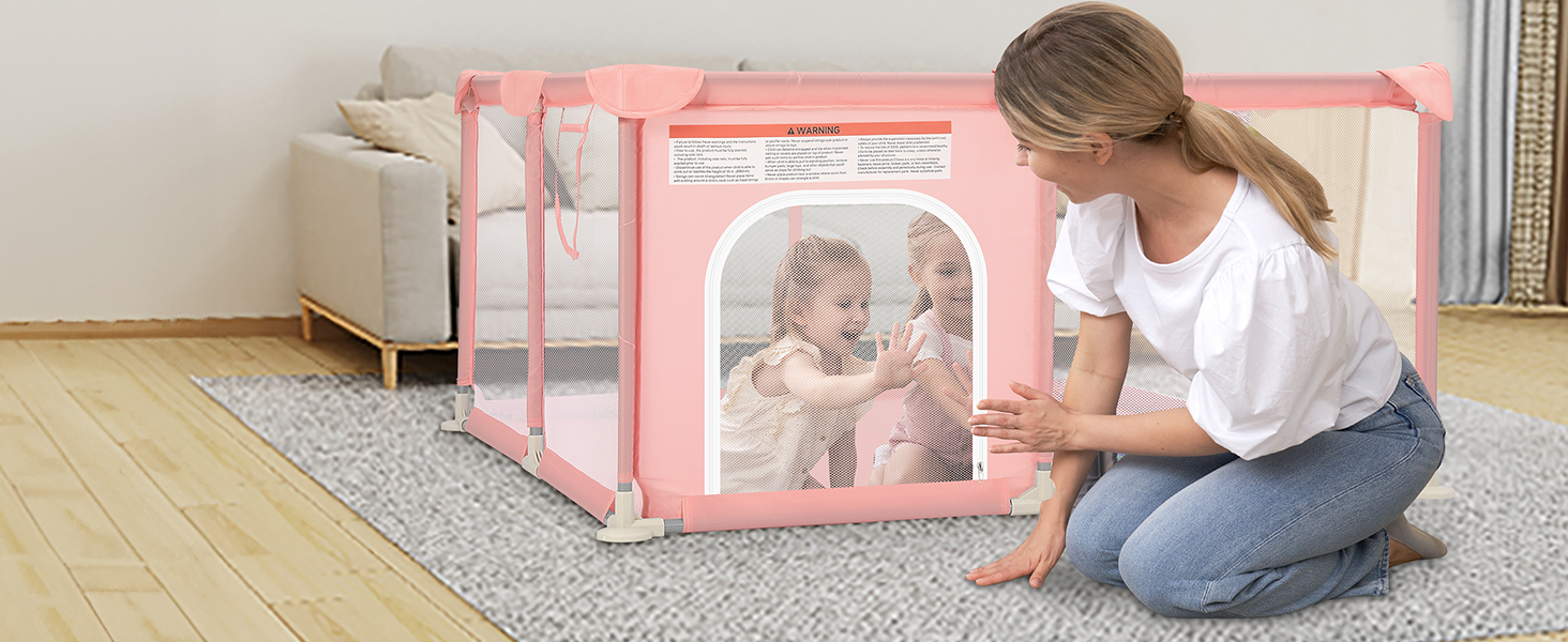 Дитячий манеж Dripex 124x124 см з дихаючою сіткою, сірий. Манеж для ігор, безпечний, з тканини Oxford 210D