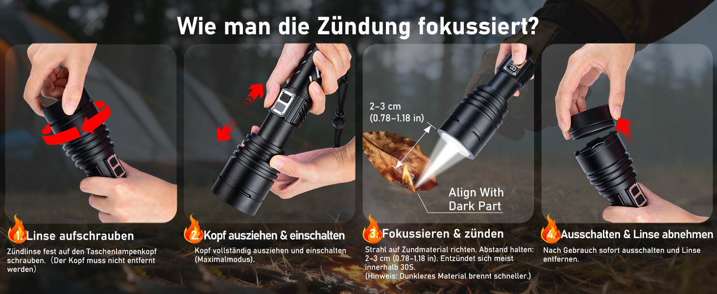 Потужний тактичний ліхтарик Shadowhawk LED 1 000 000 Лм, 50Вт, акумулятор 6000mAh, дальність 1000м, LCD-дисплей, функція розпалювання вогню, чорний — для кемпінгу та виживання