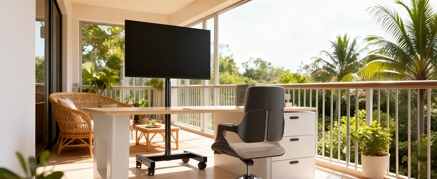 Підставка для телевізора Hemudu на колесах 23-60 дюймів, VESA 400x400, до 35 кг, регульована висота