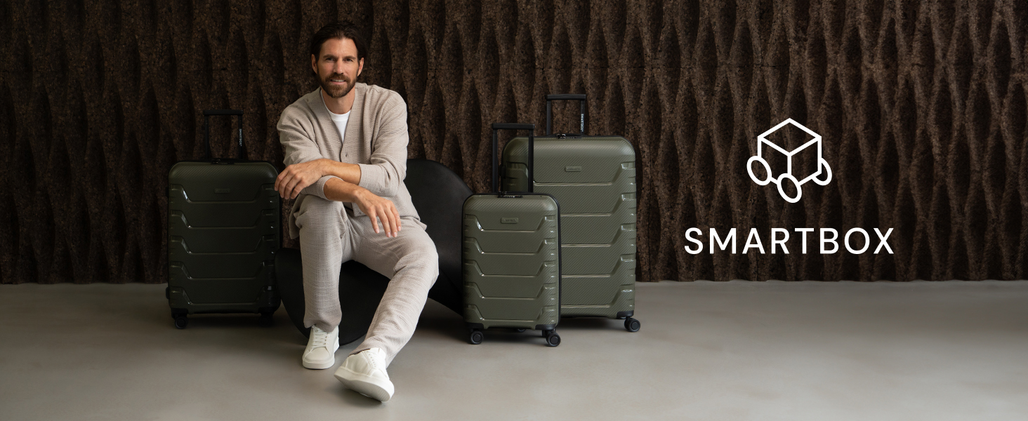 Набір валіз Smartbox Hartschalen 3 шт. | Розширюваний, з TSA-замком, з поліпропілену | Чорний | Для жінок та чоловіків (Edition 01)
