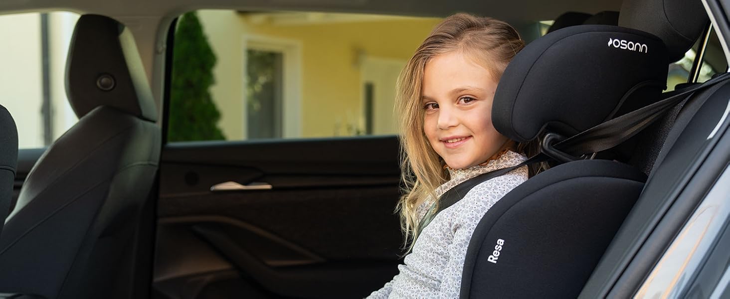 Автокрісло Osann Resa Kindersitz 76-150 см, i-Size, 1 рік+, без Isofix, 5-точкова система, регульований підголівник, чорний