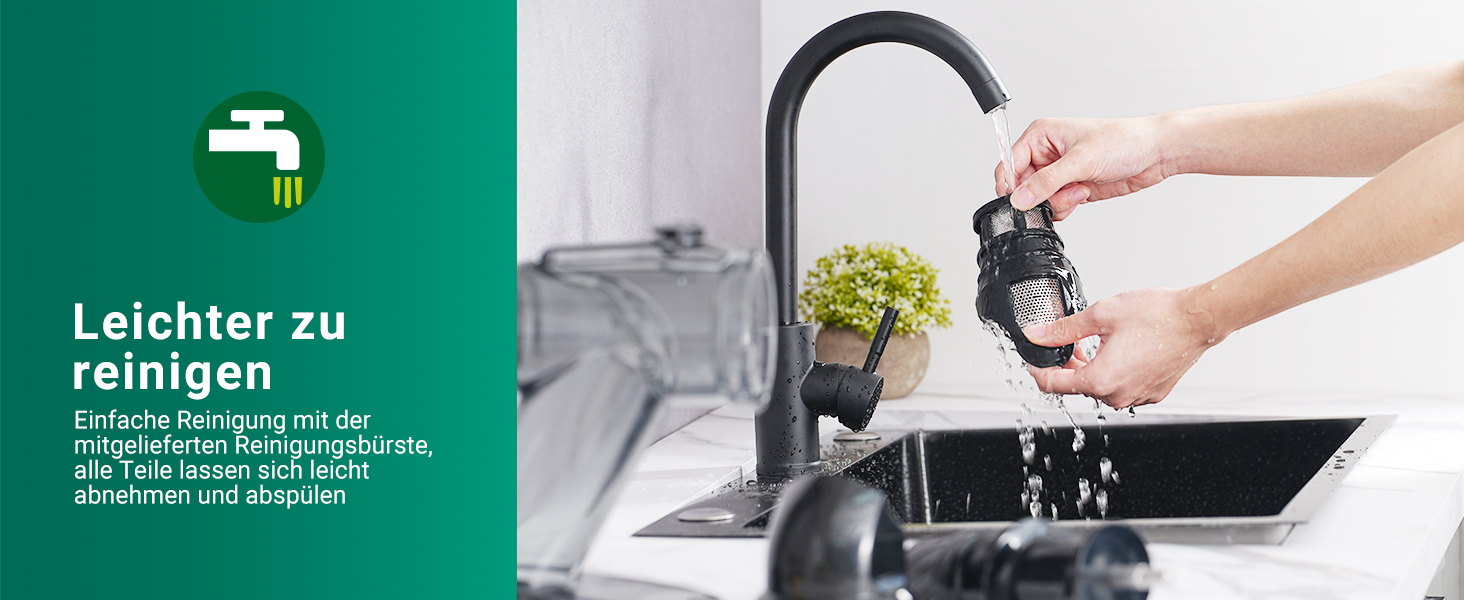 Електричний соковитискач AOBOSI Slow Juicer з 2 швидкостями, для овочів та фруктів, з 8-ступеневою спіраллю, щіткою для очищення та 2 чашами, функція реверсу, сірий
