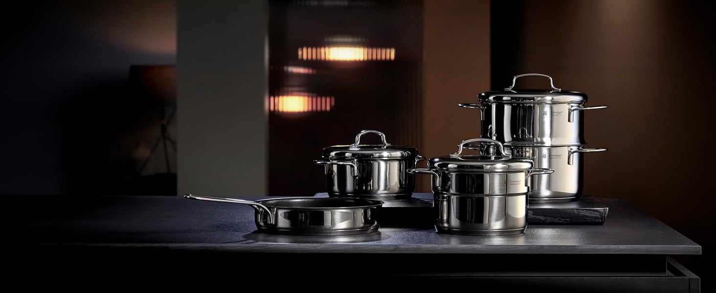 Пароварка WMF Mini з металевим кришкою, 16 см, 1,5 л, Cromargan® нержавіюча сталь, для індукційних плит, компактна, ідеальна для невеликих порцій та одноосібних домогосподарств