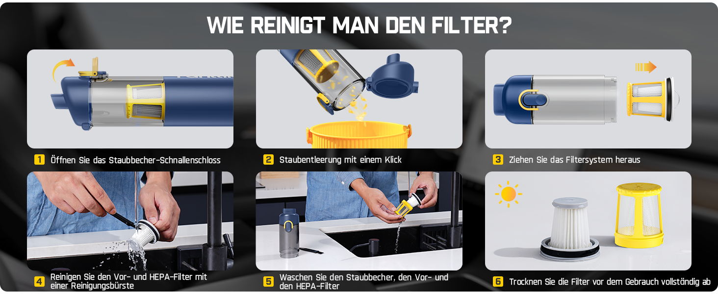 Аккумуляторний автомобільний пилосос Fanttik Slim V8 APEX, портативний ручний міні-пилосос 4-в-1 RobustClean™, 19000 Па/45 AW, 2 режими всмоктування, для авто, офісу та клавіатур (Синій)