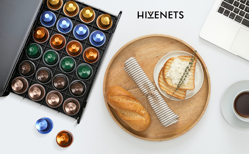 Тримач для капсул кави, ящик для зберігання Nespresso, місткість 60 шт, червоний, однотонний (Getaway Solids)