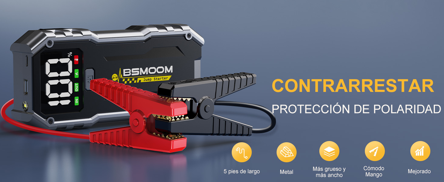 Powerbank для автомобіля Starthilfe 5000A: Jump Starter з LED та QC 3.0 USB для 12V авто, мотоциклів та газонокосарок