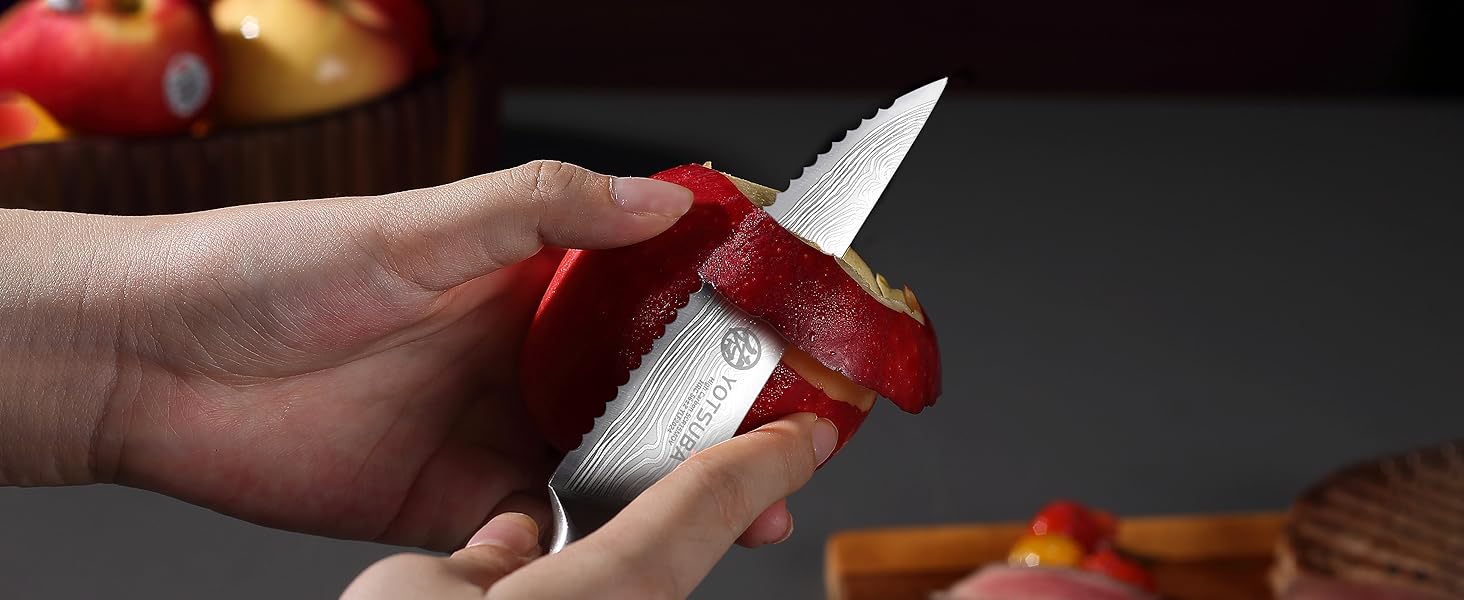 Набір кухонних ножів YOTSUBA Profi з дерев'яним блоком та точилкою, ножиці, набір кухонних ножів з нержавіючої сталі, набір кухонних ножів для кухні (ніж для стейка - 6 шт)