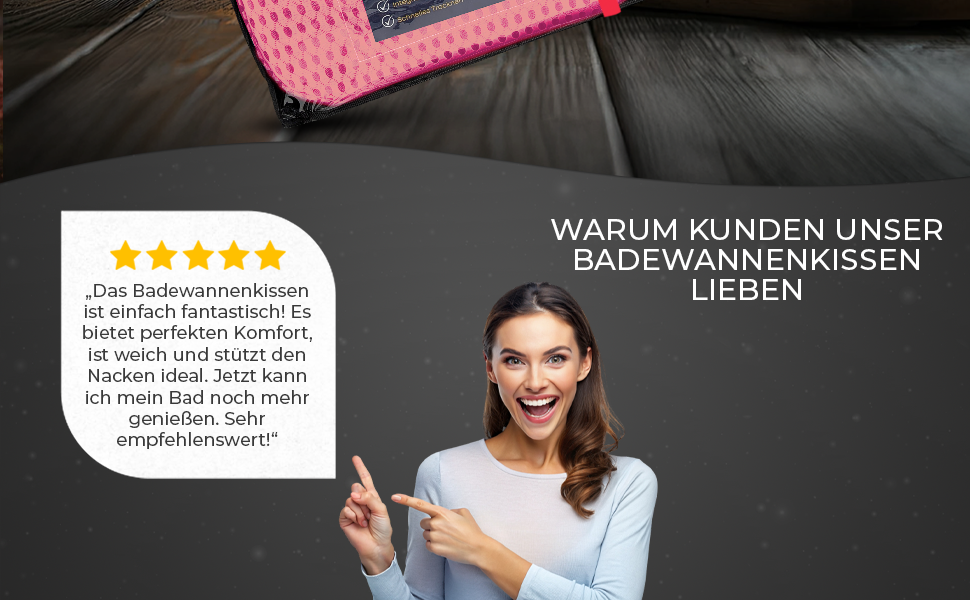 Подушка для ванни з сіткою для прання - Максимальний комфорт та розслаблення з технологією Air Mesh - Подушка для ванни з 7 міцними присосками - Підтримка шиї/голови (Рожева)