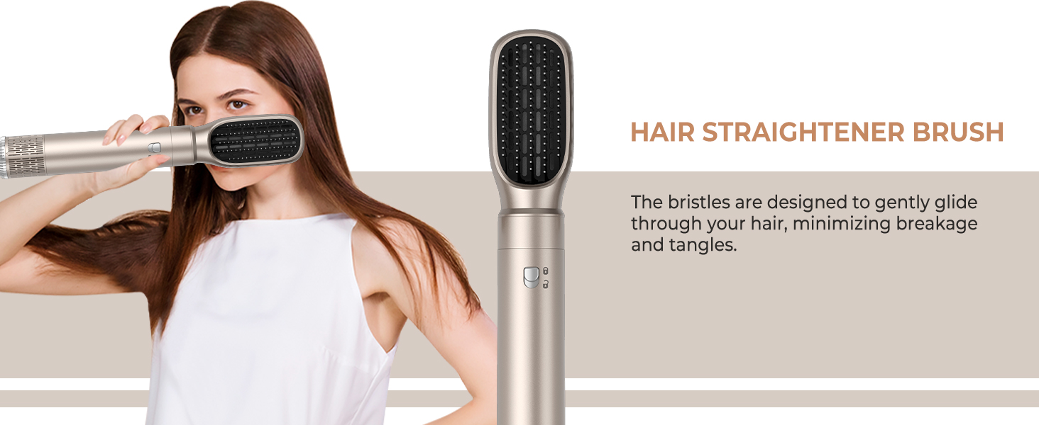 UMIGA Hairstyler 5-в-1: Фен-щітка, стайлер для волосся, випрямляч, плойка (Золотий)
