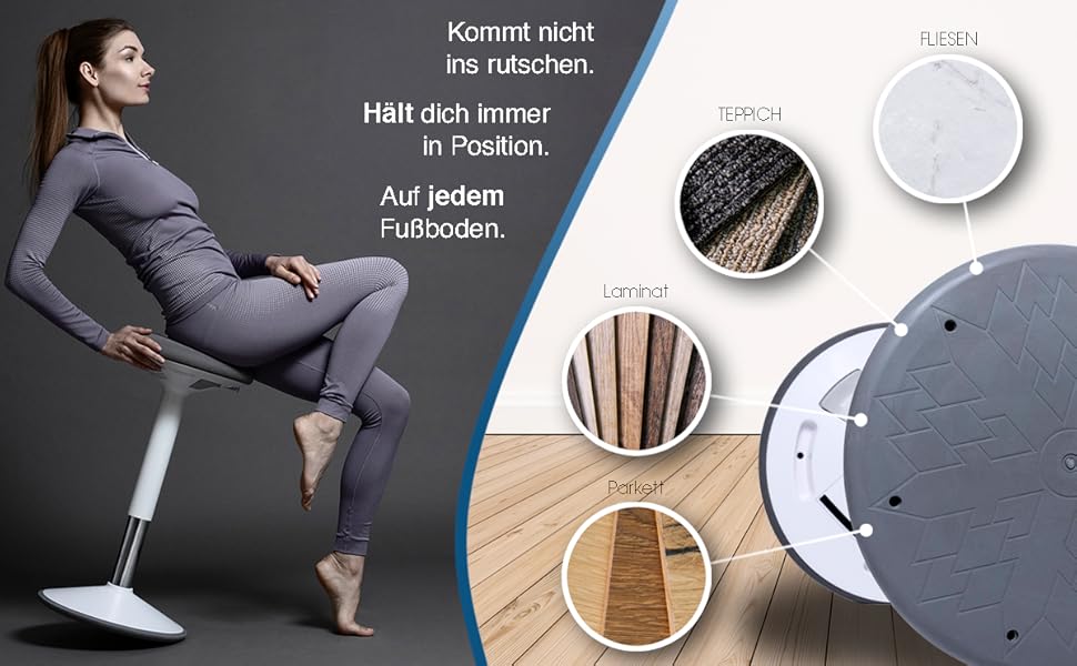 Ергономічний офісний стілець 2в1: стілець та підставка для ніг - регульована висота, для здорової спини, офіс (білий)