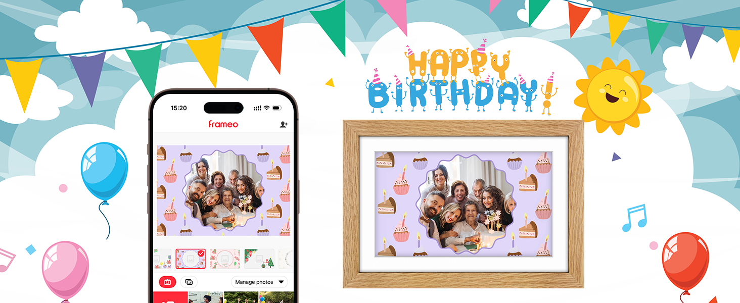 Цифровий фоторамка з дерева, Wi-Fi, 32GB, 10.1