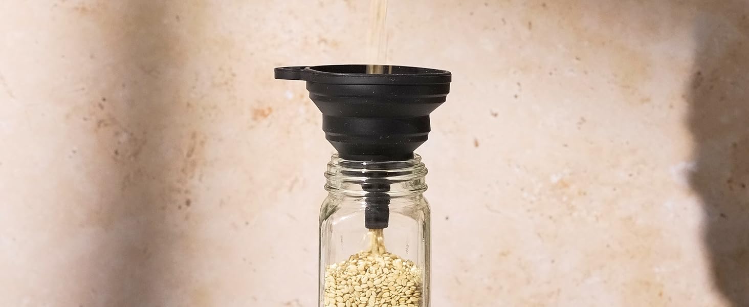 Набір скляних банок для спецій KIVY з дозатором [24x 120 мл] + 240 вологостійких етикеток - герметичні скляні баночки для спецій - набір банок для спецій чорного кольору