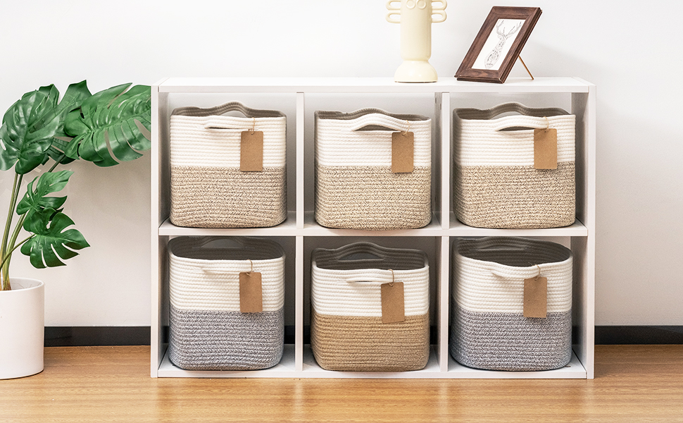 Кошики для зберігання TIMEYARD, декоративні плетені кошики, 3 шт., сірий колір, 33 x 25 x 22,5 см